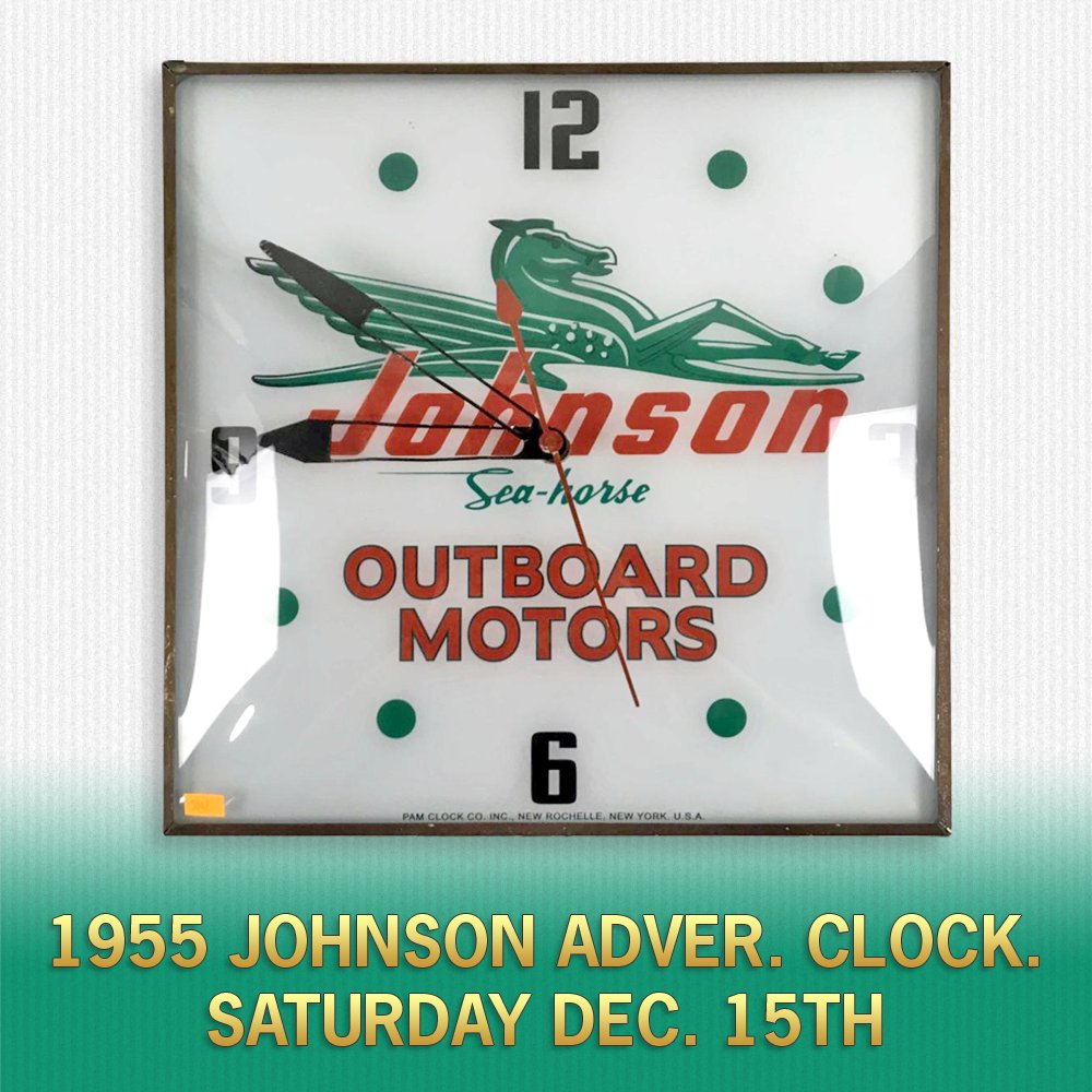 EJs_Auction's tweet image. Don't miss an opportunity to pick up some unique gifts tomorrow. Like this Johnson Outboard Motor Advertising Clock. ow.ly/Tciw30mZwRt 

#advertisingclock #johnsonoutboardmotors #uniquegifts #ejsauction #christmas2018 #giftideas #glendaleaz