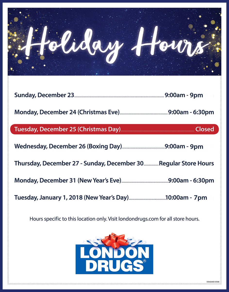 Our store’s holiday hours for the season. Please note that we’re open late on Sunday, December 23 for any last minute shopping needs!

Merry Christmas from all of us at LD Gibsons!