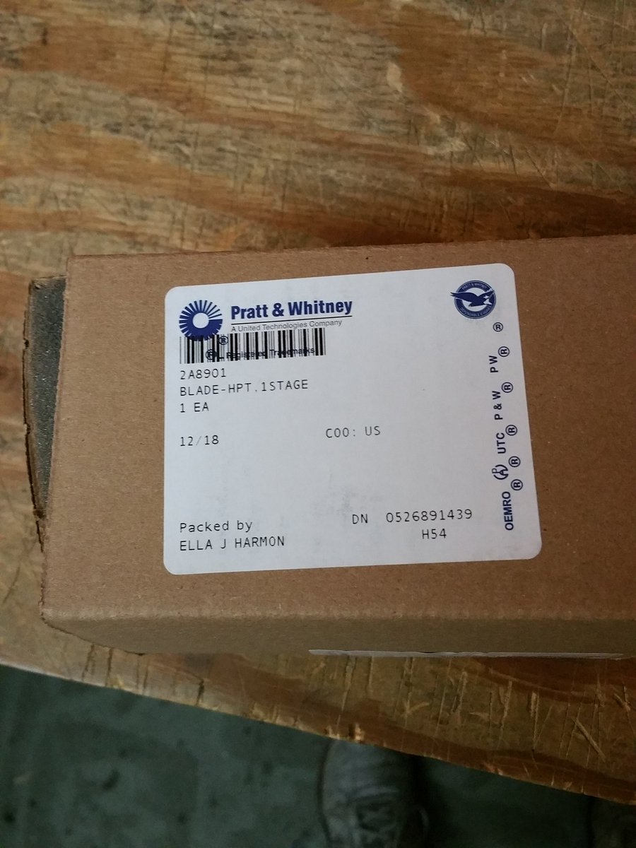 MroSupport's tweet image. V2500 Blades New.
Complete set of 64 each. 
P/N 2A8901 below List Price. 
Very hard to get.