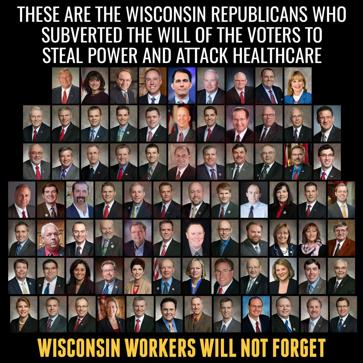 BREAKING: Scott Walker just signed the #WIPowerGrab bills with no vetoes, limiting the power of the incoming Dem. Governor and AG, while kicking people off of Medicaid. Workers will remember. #FightFor15

Votes 
Assembly: docs.legis.wisconsin.gov/2017/related/v…

Senate: docs.legis.wisconsin.gov/2017/related/v…