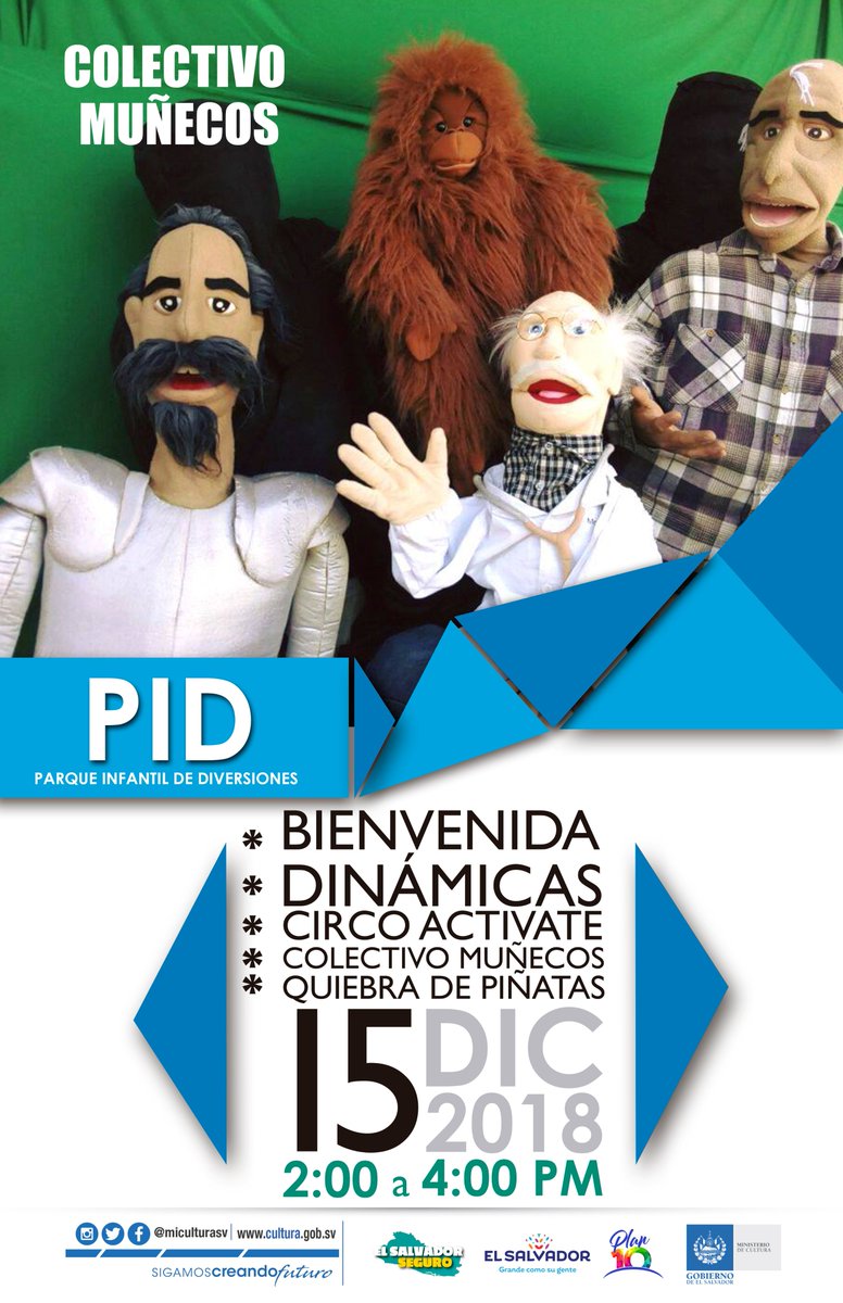 DECP_MICULTURA's tweet photo. ¡Ven con tu familia y amigos al gran cierre de #MiEspacioConviveSeguro este sábado 15 de diciembre! Te estaremos esperando en el #ParqueInfantilDeDiversiones a partir de las 2:00 p.m. ¡No te lo pierdas! #MiCulturaSV #DECP @MICULTURASV @DGRT_CULTURASV https://t.co/qtYEZQzknE