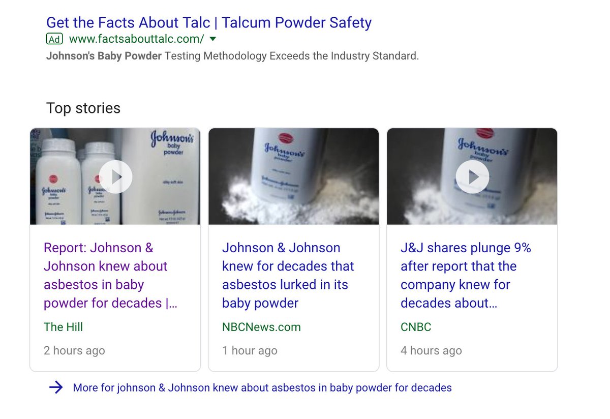 AllyHinton's tweet image. Dear @Google, this is what you call bad ad placement. #AlgorithmProblems Johnson & Johnson #johnsonandjohnson #GoogleAds #Oops #DigitalMarketing #BabyPowder