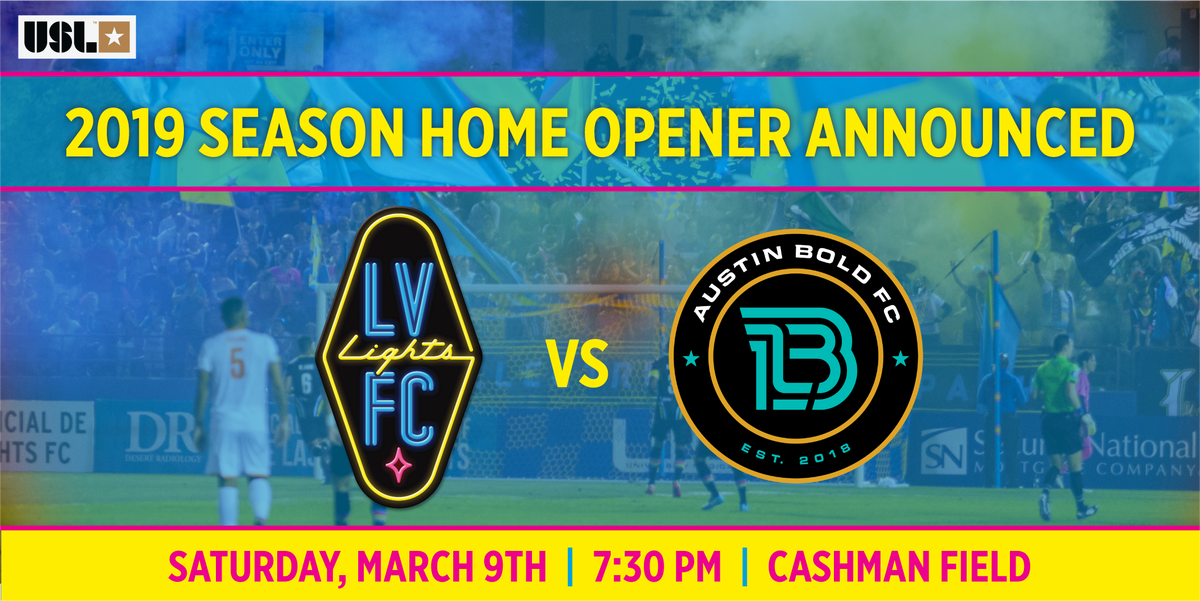 lvlightsfc_es's tweet photo. ¡Nuestra temporada 2019 @USLChampionship dará inicio EN CASA! 

🗓️ Sábado, 9 de Marzo 
⏰ 7:30 p.m. 
🏟️ Cashman Field 
🆚 @AustinBoldFC 
🎟️ https://t.co/ZdJEcqYdSg https://t.co/oxKt2M2G1z