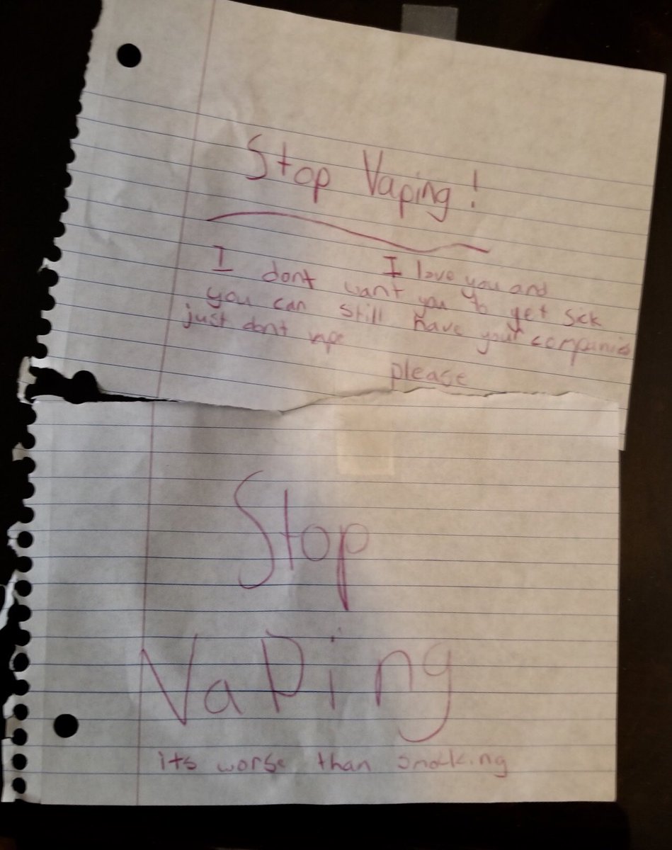 @SGottliebFDA This was handed to my friend (who’s smoke free years thanks to #ecigs ) from his 9 year old daughter after a class in pub school on misinformation you’re peddling. You don’t understand how teaching youth your agenda about toxins in #vapor is deadly?