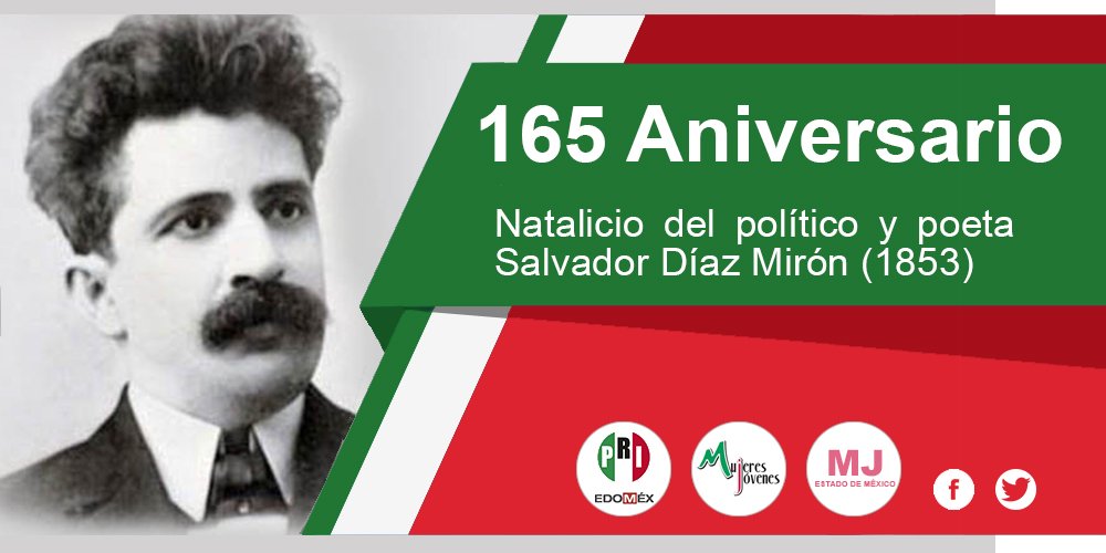 Salvador Díaz Mirón fue un poeta mexicano precursor del modernismo. Trabajó como periodista y profesor. Como político fue diputado de oposición en la época de Porfirio Díaz #MJ