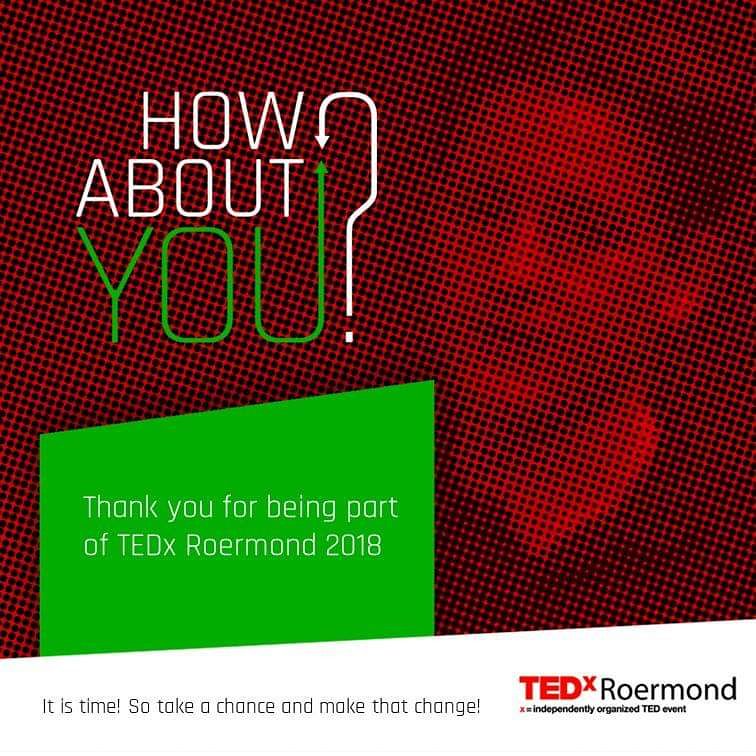 Thank you! 
So proud of our inspiring speakers, our wonderful host and our  team. A big thank you also to our fantastic audience ánd to all of you outthere watching our Livestream. We had an amazing day!
#tedxroermond2018 #tedxroermond #tedx #roermond