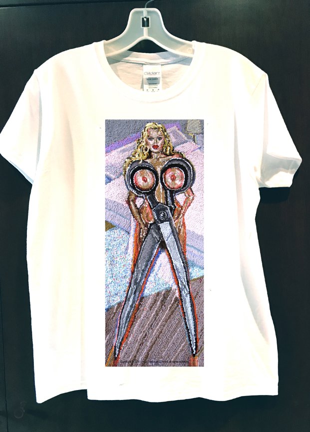 textileportrait's tweet photo. My t-shirt for #empoweredwomen included in "Women Empowered:#Fashion from the Frontline" at Cornell University thru March 31, 2019, Level T Human Ecology building. #Dressup to reflect your #MeToo #feminist feelings. #Tshirts available on my #artist website https://t.co/48wkf2qpyi https://t.co/KsN6U78gNT