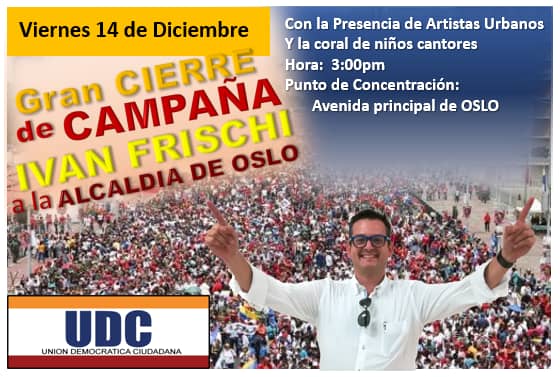 udc2018's tweet photo. GRAN CIERRE DE CAMPAÑA DE IVAN FRISCHI A LA ALCALDIA DE OSLO este viernes #14D | #juntosporOslo #hagamOslo #vivamOslo #creamOslo #sigamOslo #simulacionUCABGuayana https://t.co/SIntG0AuO6
