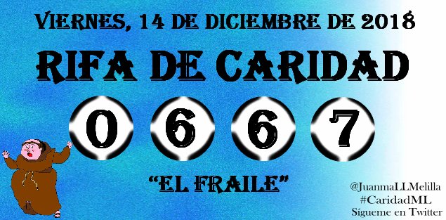 Numero premiado el día 14 de diciembre de 2018 en la ☘️Rifa de la Caridad☘️ de #Melilla, felicidades a los agraciad@s 😎😎😎@MelillaNow #CaridadML, ‼️Tweet no oficial, por lo que antes de desprenderse del boleto, se aconseja verificar el resultado en un medio oficial‼️