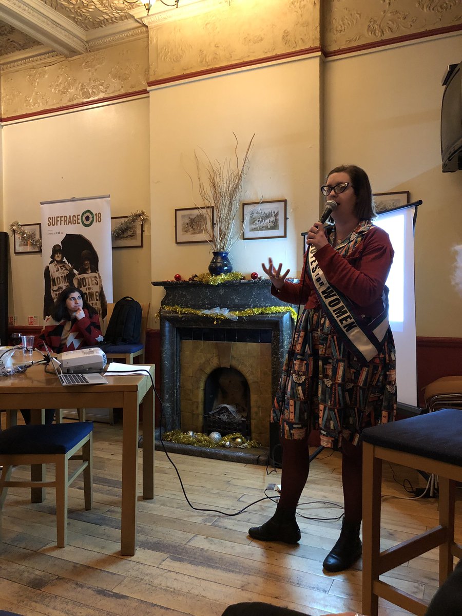 satisfactory20's tweet photo. . @MarchoftheWomen talks about the amazing suffrage (&amp; anti-suffrage!) campaigners of Surrey at Stand Up for Suffrage #lsesuffrage18 #Vote100 https://t.co/bSwyEa58Dl