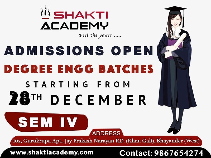 shakti_bhy's tweet photo. Degree batches starting from 28th Dec, Enroll Now....
#degree #engineering #evensem #sem4 #enrollnow #shaktiacademy https://t.co/TXA3HQe3E2