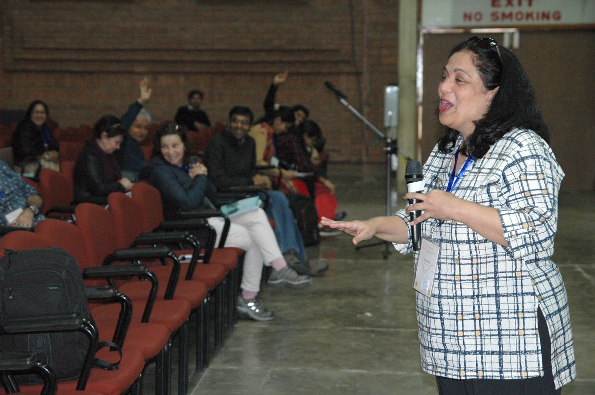 abandopa's tweet photo. @shubhatole Making an announcement about the @nandita_j AND @aashimadogra program on women in science at #insdb2018 https://t.co/RCluxvRae3