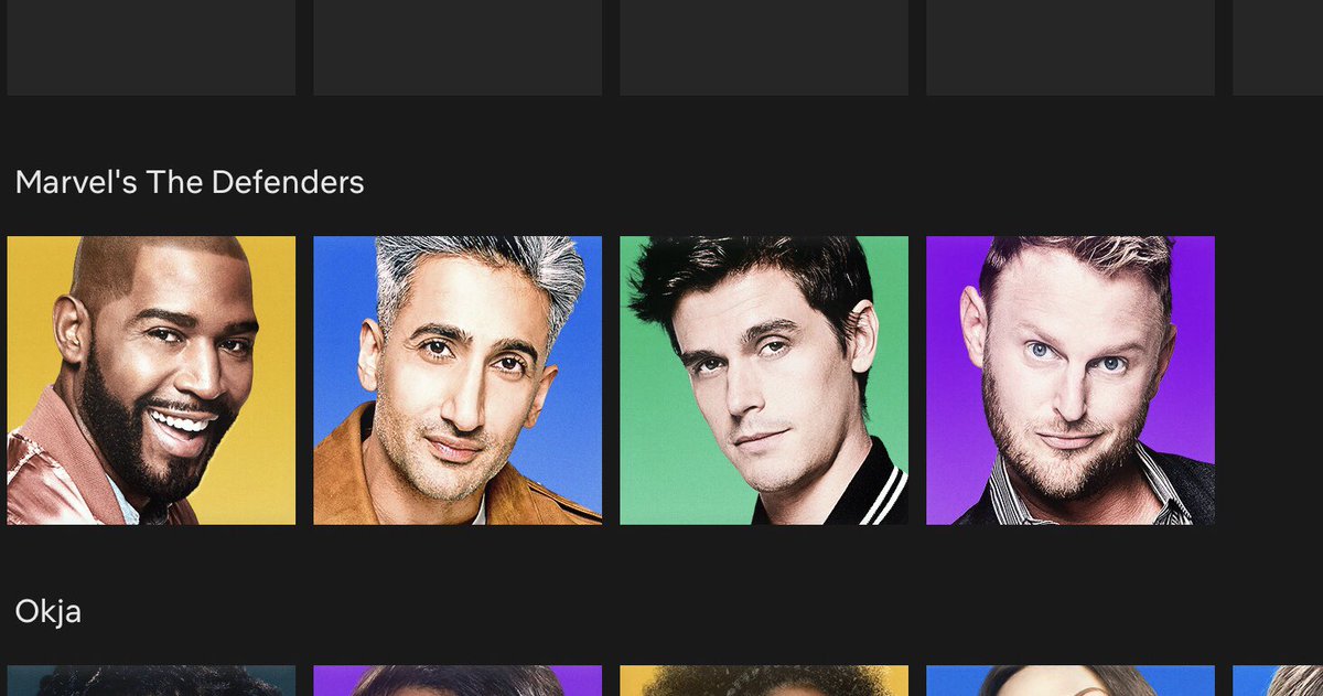 justcallme_Lis_'s tweet photo. My @netflix was loading funny today but I think we have some new superheroes. #sorryjonathan @QueerEye #veryfitting https://t.co/Wb5VUHIlch