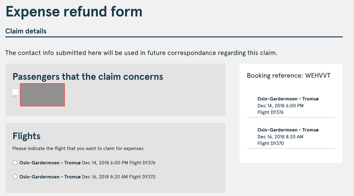 pernas9's tweet photo. @Fly_Norwegian @caanorway Why is expense refund form selectively unavailable due to "technical error"? Can't claim compensation for delayed Dec 14 DXB-OSL flight diverted to Iran due to oil pressure issue. Works for other booking refs (see pics), but not this one? Coincidence? https://t.co/T8uzxnKUmM