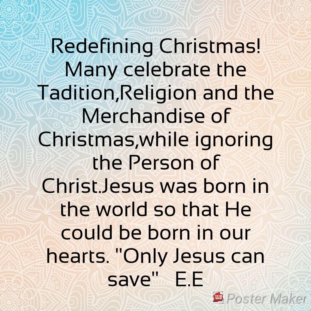 enoh_eyong's tweet photo. To get the best out of this season,you must redefine the "Why" and "How" of Christmas.Don't be carried by the traditional,cultural and commercial https://t.co/Q6fA43M6TV to know Jesus personally as Lord and Saviour.
#BoldforChrist
#TrueDisciple
#UnashamedoftheGospel.
E.E. https://t.co/TdEOuIIXmM