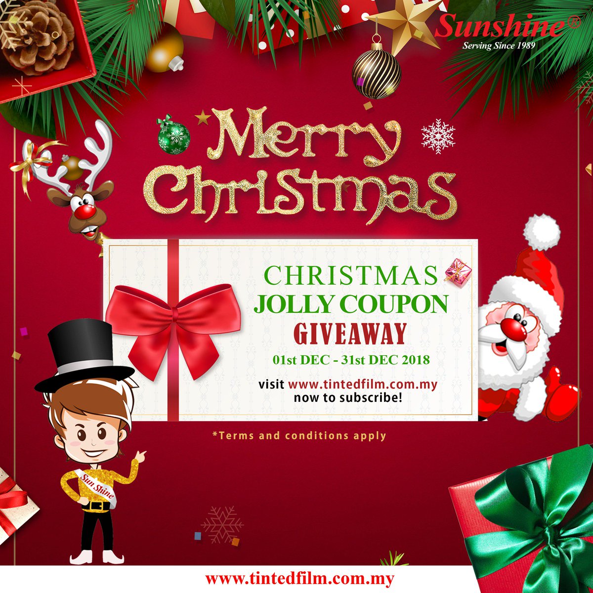 SSWindowFilm's tweet image. Just one more week before our Christmas promotion is over! If you’ve redeemed your coupon, don’t forget to use it! Some stocks are still available so grab quick!  Visit tintedfilm.com.my today and check out anything from window films to installation tools!