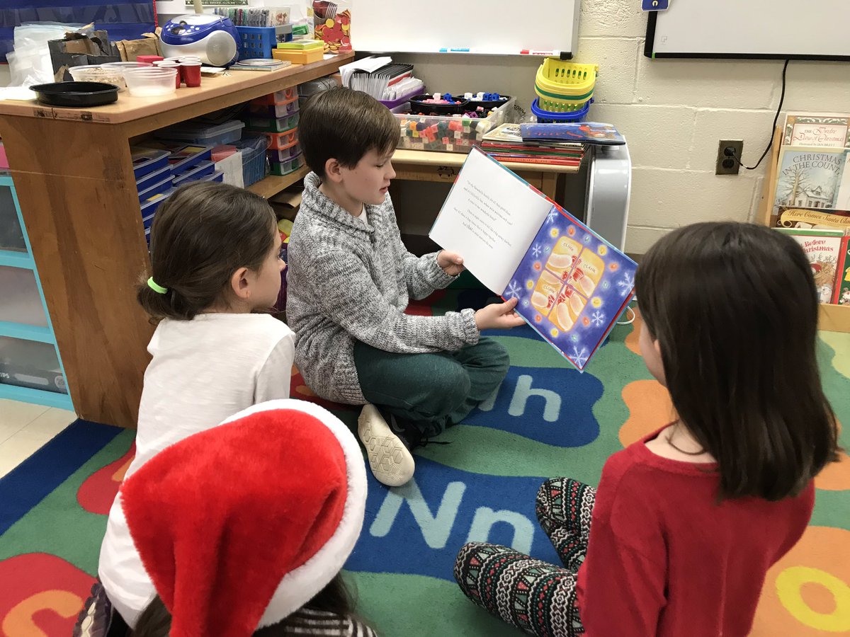 MrsCWoodWC's tweet photo. A sweet little holiday tradition at Glen Acres.....5th graders share holiday stories with younger students in K, 1st and 2nd. 💚 https://t.co/y7LsOqQ7K5