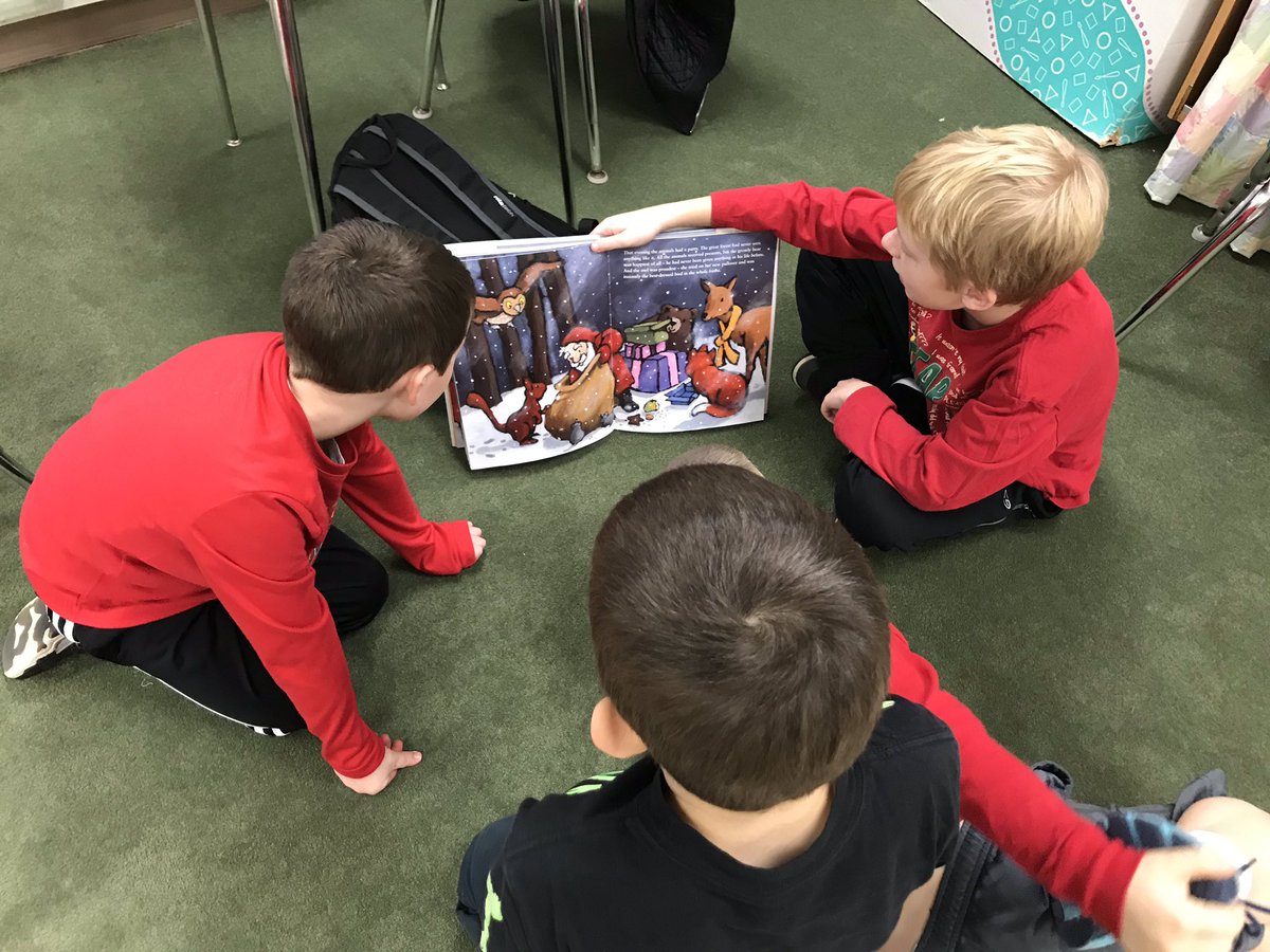 MrsCWoodWC's tweet photo. A sweet little holiday tradition at Glen Acres.....5th graders share holiday stories with younger students in K, 1st and 2nd. 💚 https://t.co/y7LsOqQ7K5