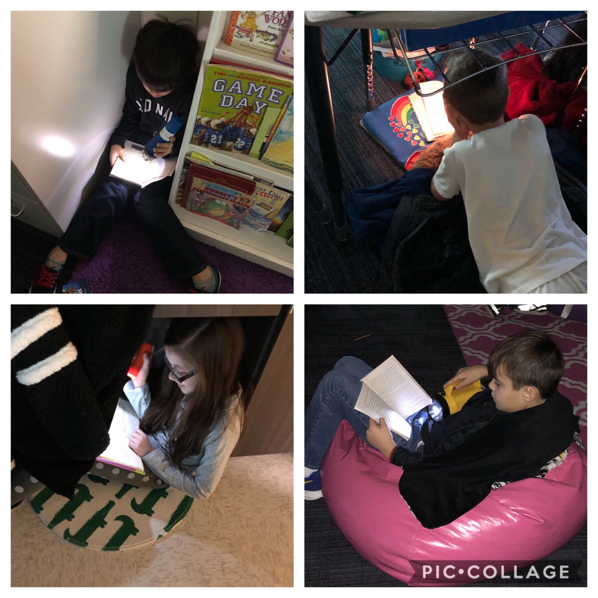 These kids loved earning their flashlight Friday reward! #secretRevealBoard #readingMotivation #GulledgeStrong