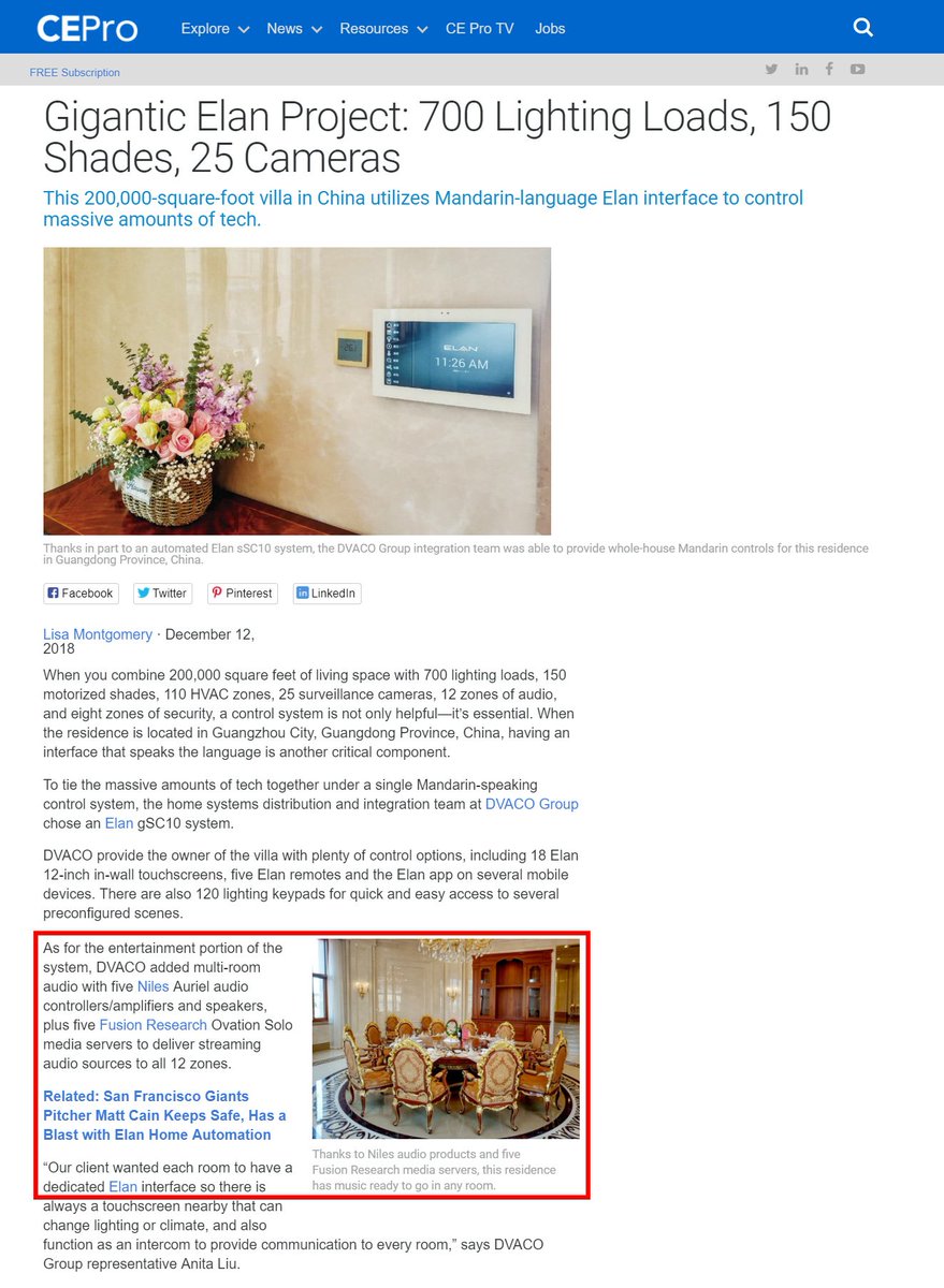 Great to see our partner in China doing some massive jobs with our music servers! They've used our products for over 4 years now! #Elan #fusion #dvaco #niles  Read about it here: bit.ly/2BmRljZ