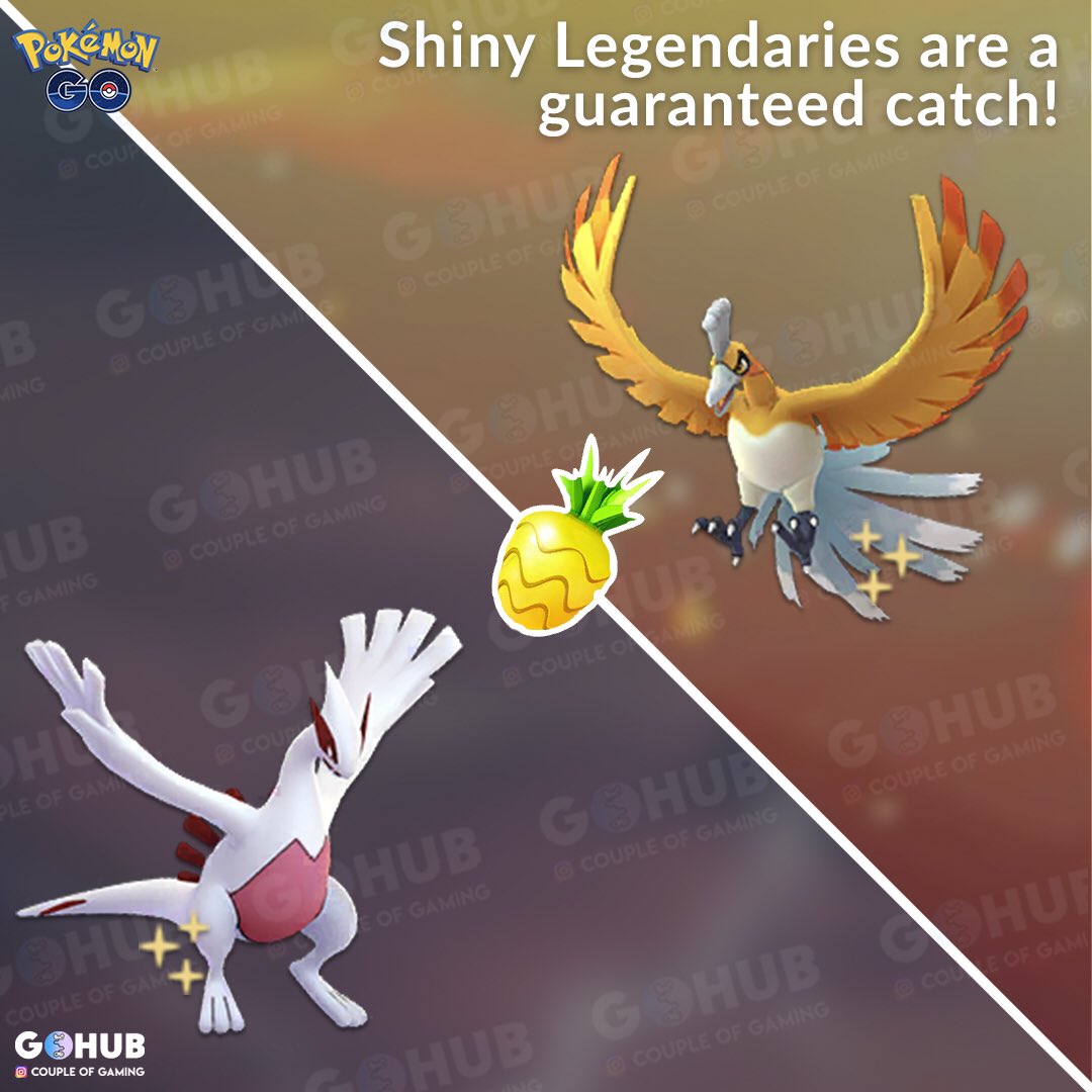 coupleofgaming's tweet image. Remember to use a #PinapBerry when you encounter a shiny #Lugia or #Hooh because it’s a guaranteed catch and therefore free candies. 🍬🍬
May the shiny luck be on your side 🤞🏻

#PokemonGO