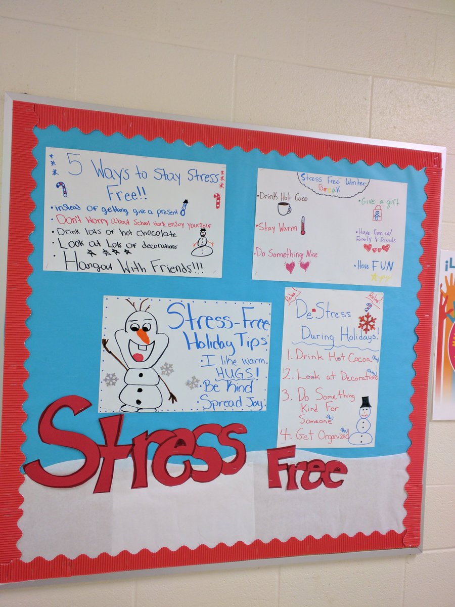 Cougarsofchara1's tweet photo. Students received special treats and tips to help them unwind over the Winter Break.  Students then took time to share their own tips for a Stress-free Winter Break. Good job Cougars! https://t.co/OIyNwIx8e5