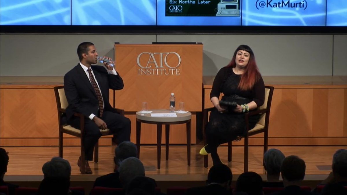 CatoEvents's tweet photo. One year ago today, the FCC voted to repeal a set of Obama-era regulations colloquially called “net neutrality.” The week that reversal went into effect, @AjitPaiFCC joined @CatoInstitute for a discussion about what that decision means... https://t.co/hVtMK022FR #CatoDigital https://t.co/66KTBMWQ5D