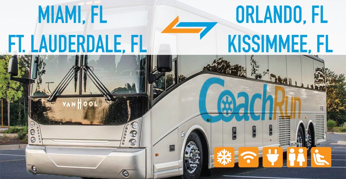 CoachRunBus's tweet image. Hey Florida! We are excited to bring you affordable bus rides between Miami/Ft. Lauderdale &amp;amp; Kissimmee/Orlando this Holiday Season! Starting at $14 from Dec. 20~ Book Now! coachrun.com/tickets/miami-…
#Miami #Orlando #Florida