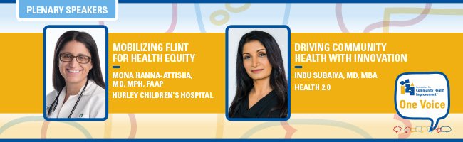 ACHI is excited to announce our plenary speakers for the 2019 #achimtg! <a href="/MonaHannaA/">Dr. Mona</a> from <a href="/HurleyMedical/">Hurley Medical</a> will share the story behind Flint’s water crisis, and <a href="/bluetopaz/">Indu Subaiya</a> of <a href="/health2con/">Retired - Health 2.0</a> sheds insight on innovation to drive #communityhealth. #OneVoice #Chicago #pophealth