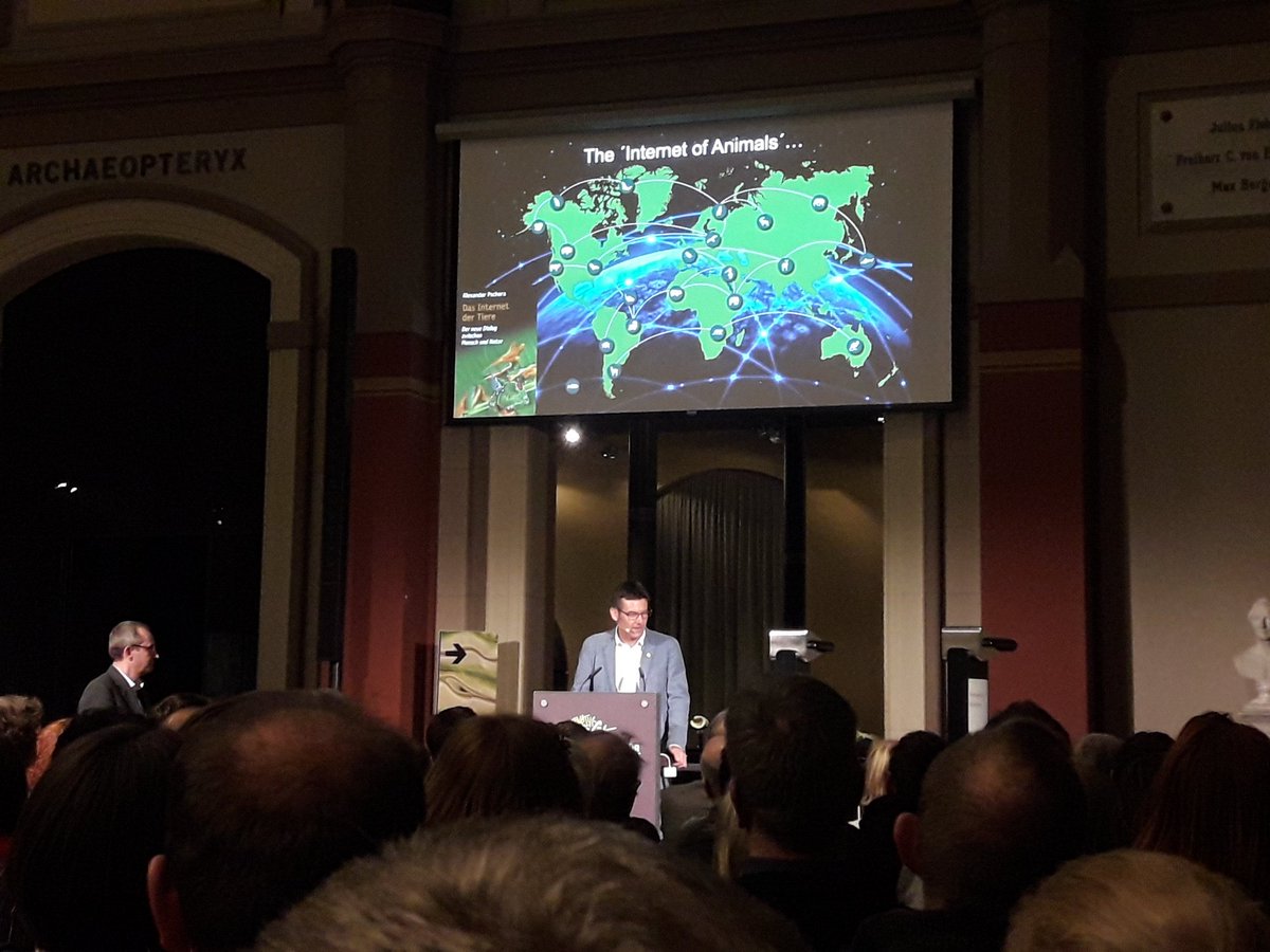 Dr. Leon Barthel #Klimavor8 (@mementonature) on Twitter photo <a href="/martinwikelski/">Martin Wikelski</a> talking about the #internetofanimals great talk and great location at the @MfNBerlin <a href="/martinwikelski/">Martin Wikelski</a> talking about the #internetofanimals great talk and great location at the @MfNBerlin