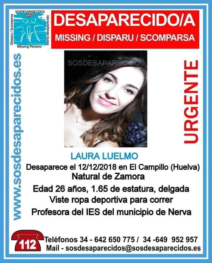 SE BUSCA.
Joven de 26 años desaparecida el pasado miércoles en El Campillo, donde residía desde hace unos días tras incorporarse el pasado 4 de diciembre como profesora del Instituto de Enseñanza Secundaria (IES) Vázquez Díaz del municipio vecino de Nerva