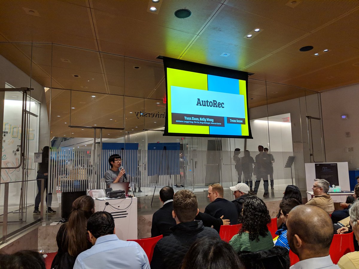 ylongqi's tweet photo. Great talk by Yuan at #CornellTechStudio on AutoRec that automatically generates recommendation models for startups and small businesses. Proud of my advisee @cornell_tech https://t.co/8UfPU9PW2J