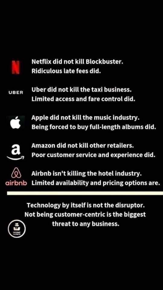 Real reasons for technology disruptions. So true :-) 
