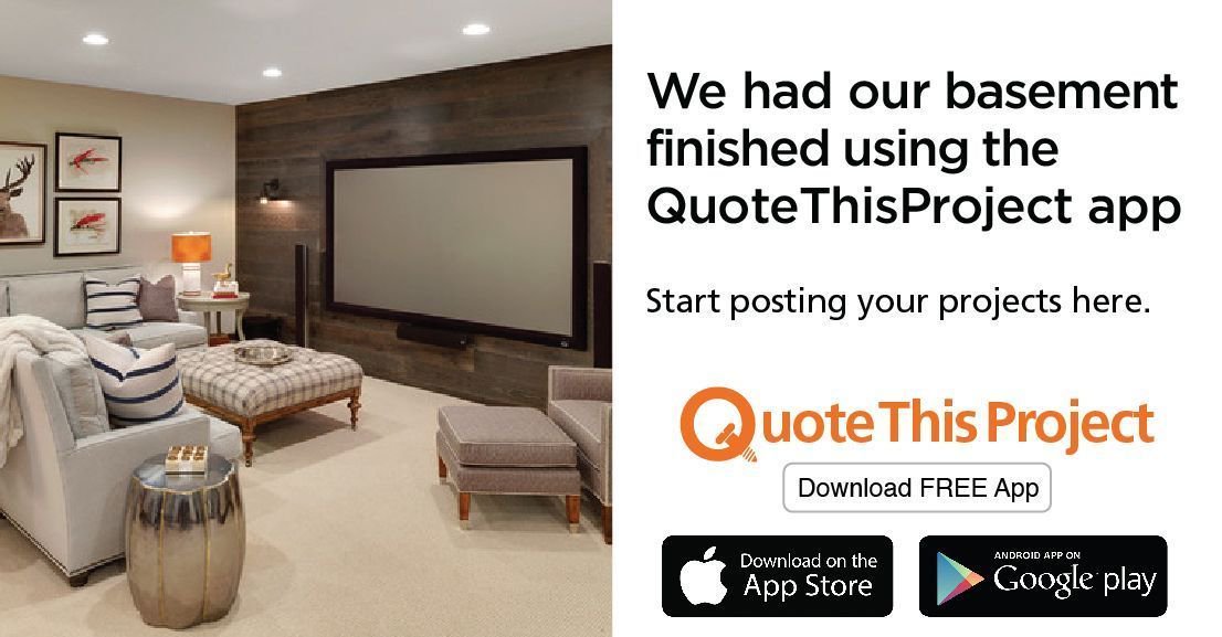 Get all of your #repairs done with one #app! Download the #free #QuoteThisProject #app today, and complete your projects today! https://buff.ly/2tBD2Ep
#homeimprovement #homerenovation #Toronto #Vaughan #the6ix #Brampton #Mississauga #Scarborough #design #kitchen #flooring