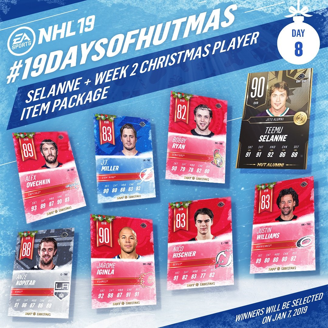 Day 8: RETWEET for your chance to win this @TeemuSel8nne + HUT Christmas player pack! #19DaysofHUTmas
