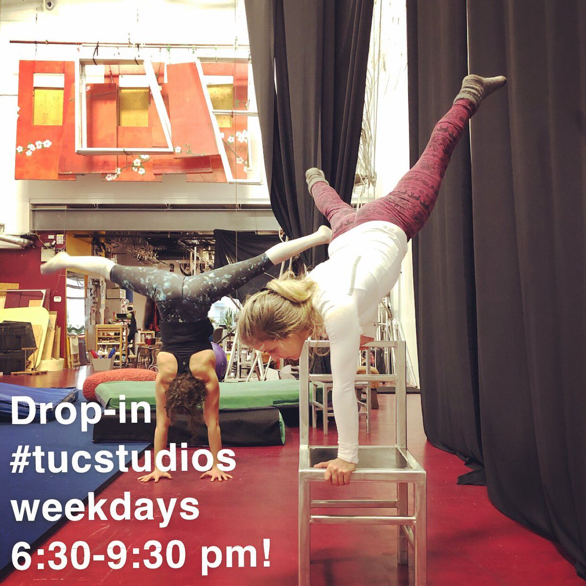 Need somewhere to train over the holidays? #tucstudios is open for Drop-in Training through December! But keep an eye on our FB page for updates, as we may have to run off to a gig 😉 #vancouvercircus #yvrcircus #originalapparatus