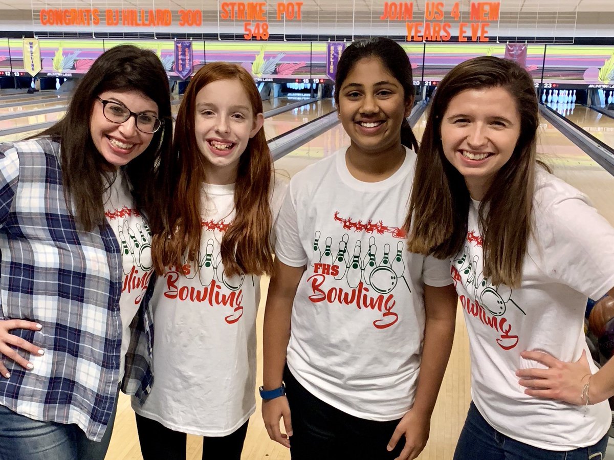 SabraGerber's tweet photo. Lots of fun at yesterday’s #fremdbowlingteam party with wonderful students and some of my favorite teachers, including this awesome crew of 2nd years, featured here! Thanks for including us, @BovaCaryn and team!  @AcicYouPhysics #fhsspirit @scianna_science @FremdVikings https://t.co/NjokAQPHXa