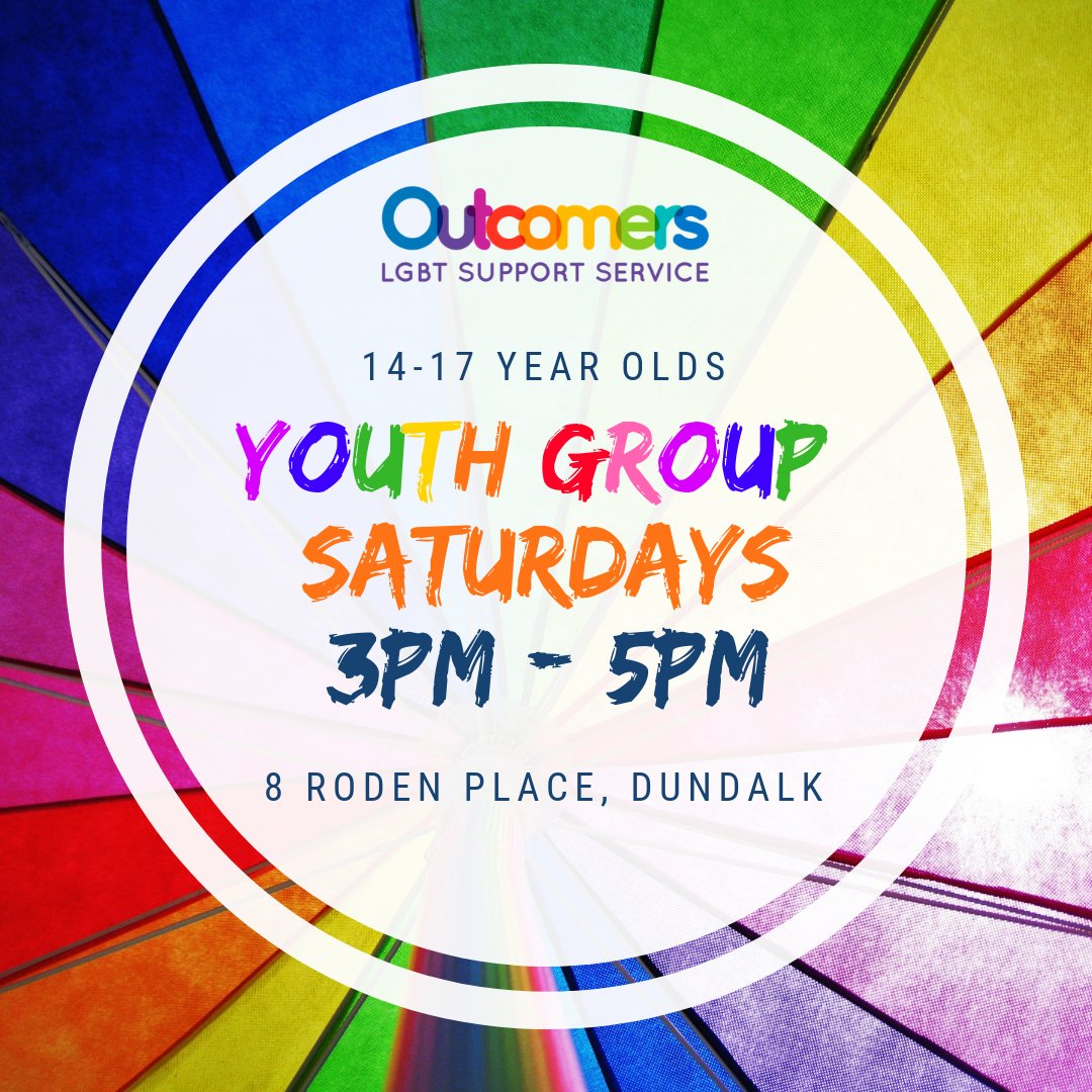 We also have a second weekly youth group every Saturday from 3-5pm at our centre (8 Roden Place, Dundalk). This is a great chance for teens to chat &amp; socialise with their peers in a positive, safe space. 🏳️‍🌈🌈
#Dundalk #Outcomers #Louth #LouthChat #LGBT #Youth #FridayFeeling