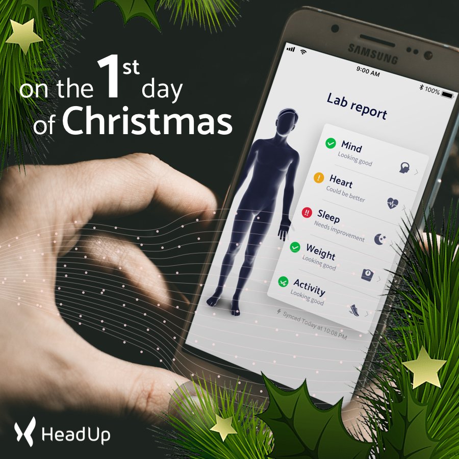 🎵🎶 On the fourth day of #Christmas Headup gave to me, the #truth about my heart, a mood check-in reminder, green lights for sleeping and my human dashboard in an app for free 🎶🎵🎄❤️
Get the app -> app.headuplabs.com/iumwWmbHzS