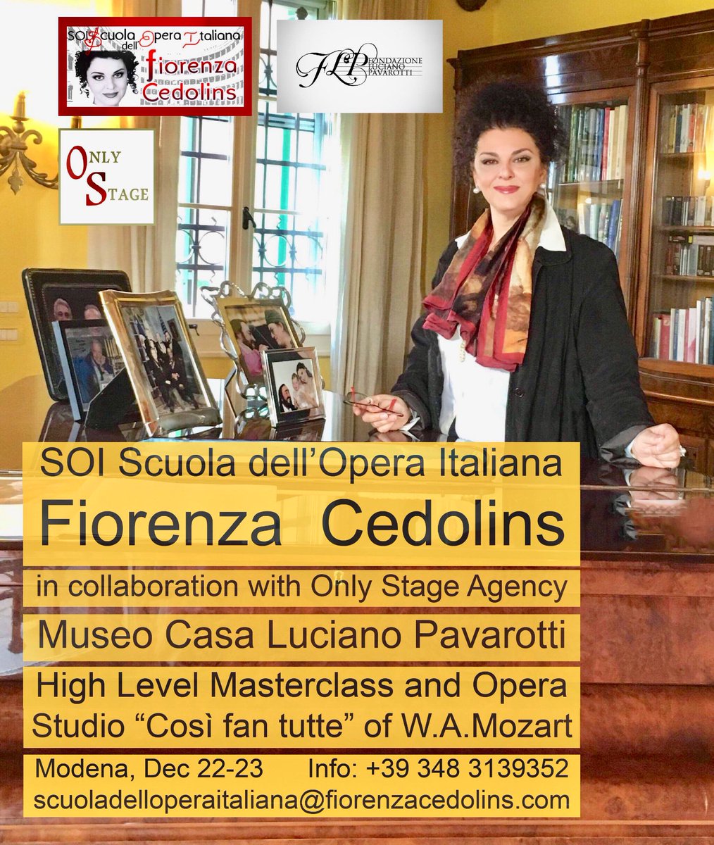 Dec 22-23 next SOI Fiorenza Cedolins Belcanto Masterclass at @LucianoPavarotti Museum House, in collaboration   with <a href="/OnlyStage/">StageOnlyClan</a> agency, thanks to <a href="/Nicoletta/">nicoltta</a> Mantovani Pavarotti