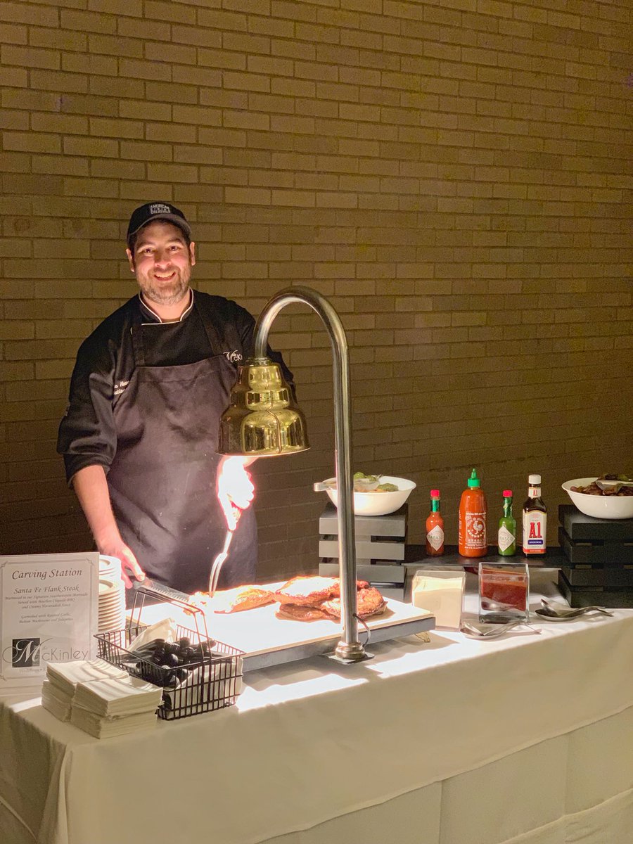 McKinleyAFV's tweet photo. Tonight Executive Chef Josh is carving up our delicious Santa Fe Flank Steak for a holiday party! #americandiningcreations #mckinleycatering #catering https://t.co/fnVKI73jNZ