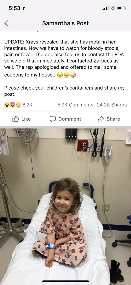 BrittnyDrye's tweet image. Hey @zarbees — a mom found METAL in your products, her poor kid had to go to the ER to find METAL in her intestines and you respond with fucking coupons? Are you kidding me?! #vitamins #parenting #CustomerExperience