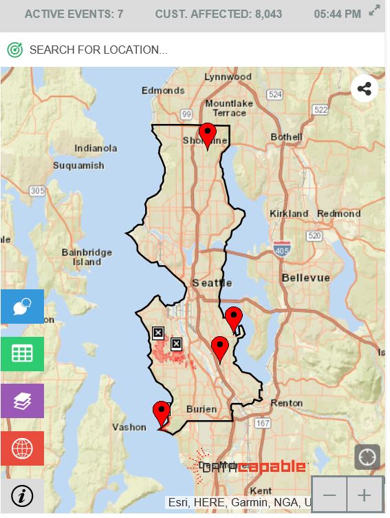 Kiro 7 On Twitter Breaking More Than 8 000 Seacitylight Customers Are Without Power Mostly In West Seattle Here S A Screen Grab Of Their Outage Map Https T Co Hdzr2ywyti