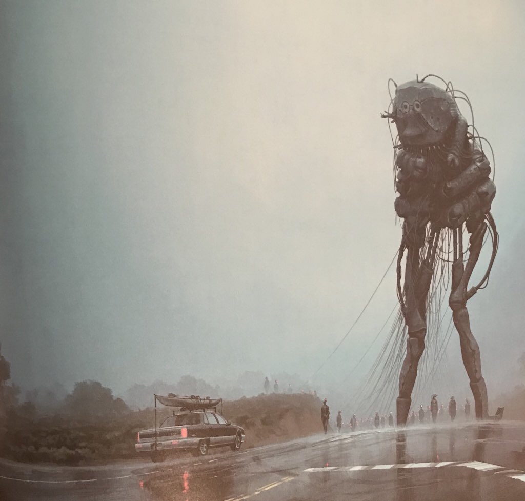 #TheElectricState by Simon Stalenhag is sooooo beautiful. I can’t stop looking at it, marvelling they aren’t photographs and...tbh...stroking the pages... I know it’s weird, but they just feel so nice! The perfect birthday present #scifi #art #book #hardback #bookworm #dystopian