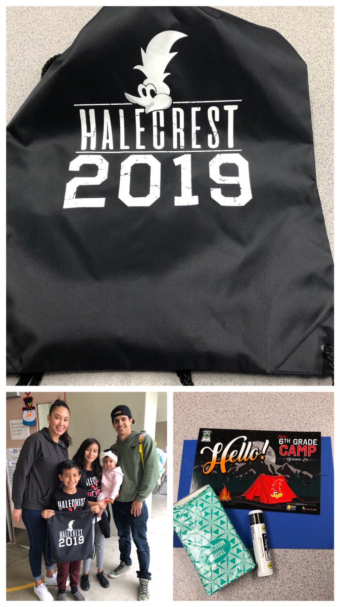 HalecrestSchool's tweet photo. The Paredes and Rivera Families (Evannie and Cole) donated these bags to every sixth grader whether they are going to camp or not. So generous! @HaleRoadrunners @ellen_estrada10 #cvesdimpact https://t.co/Lu5B4rQZgh