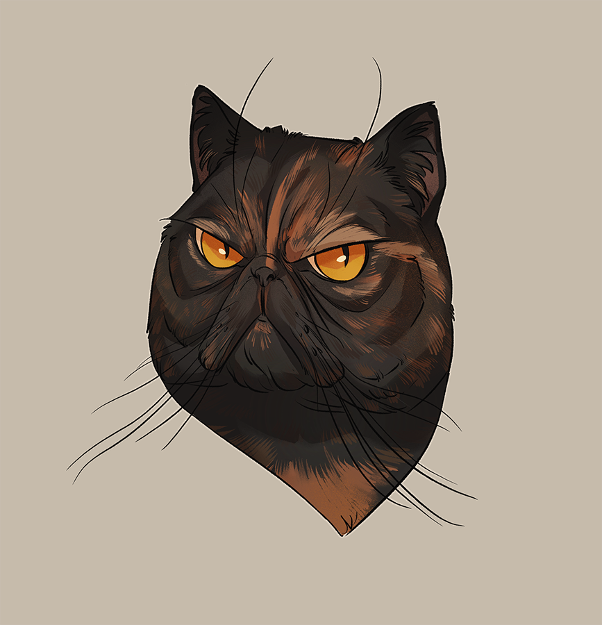 NoraPotwora's tweet photo. Commissioned simple colored portrait of a Very Serious Cat.
#cat #portrait #commisision https://t.co/CAdlAzdKZ3