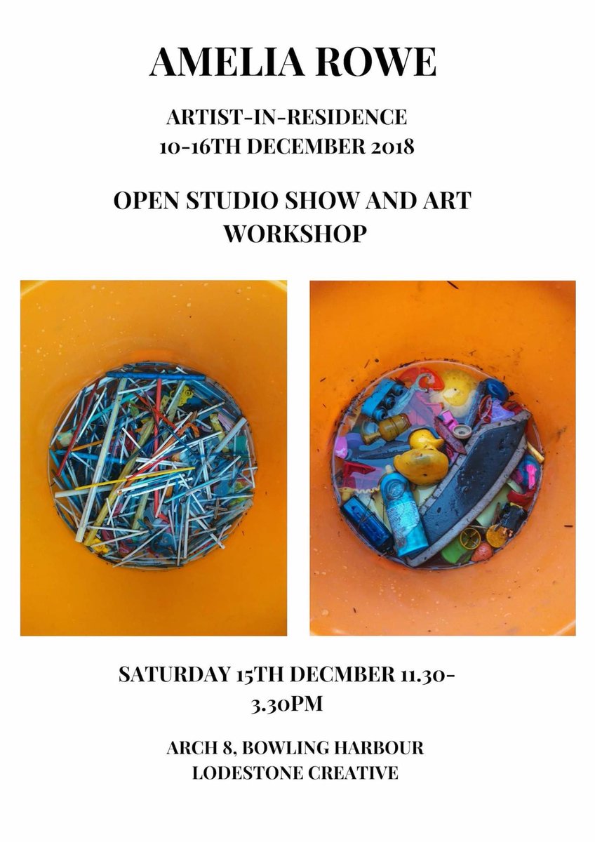 BowlingHarbour's tweet photo. Tomorow! Come snow or rain our artist in residence Amelia Rowe is showing her work made over just four days from litter and pieces from the beach! And a free art workshop for all ages too!! Upcycled art and free snacks! Come along! 11.30-3.30pm https://t.co/pmMAZ8xbpi