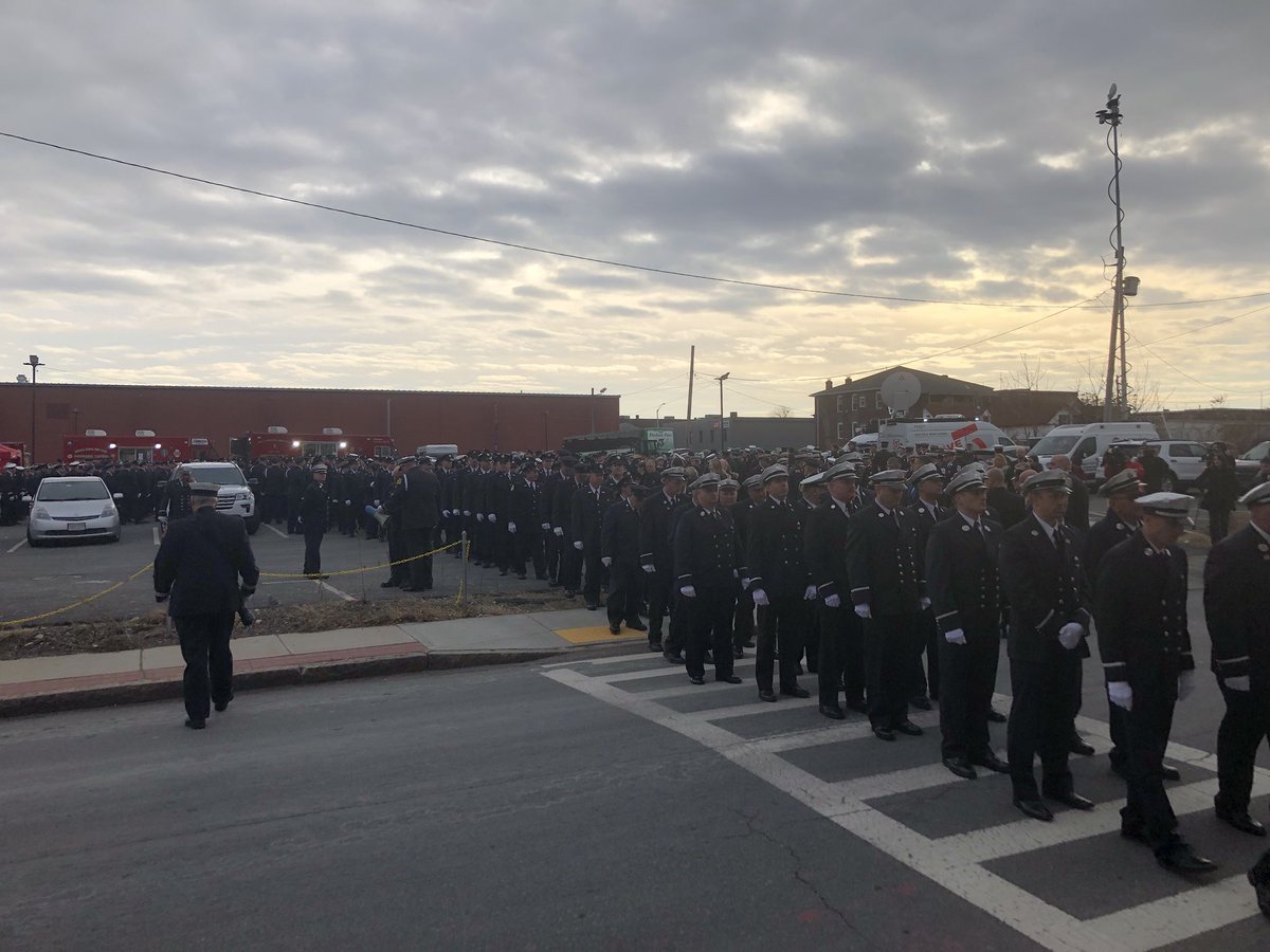 THE_PFFM's tweet photo. Overwhelming display of brotherhood this evening as members from Fire Departments across the Commonwealth and beyond came to Worcester, MA to pay their respects before Firefighter Christopher Roy is laid to rest tomorrow. #FFRoy #OurPFFM https://t.co/C1xkdYOozT