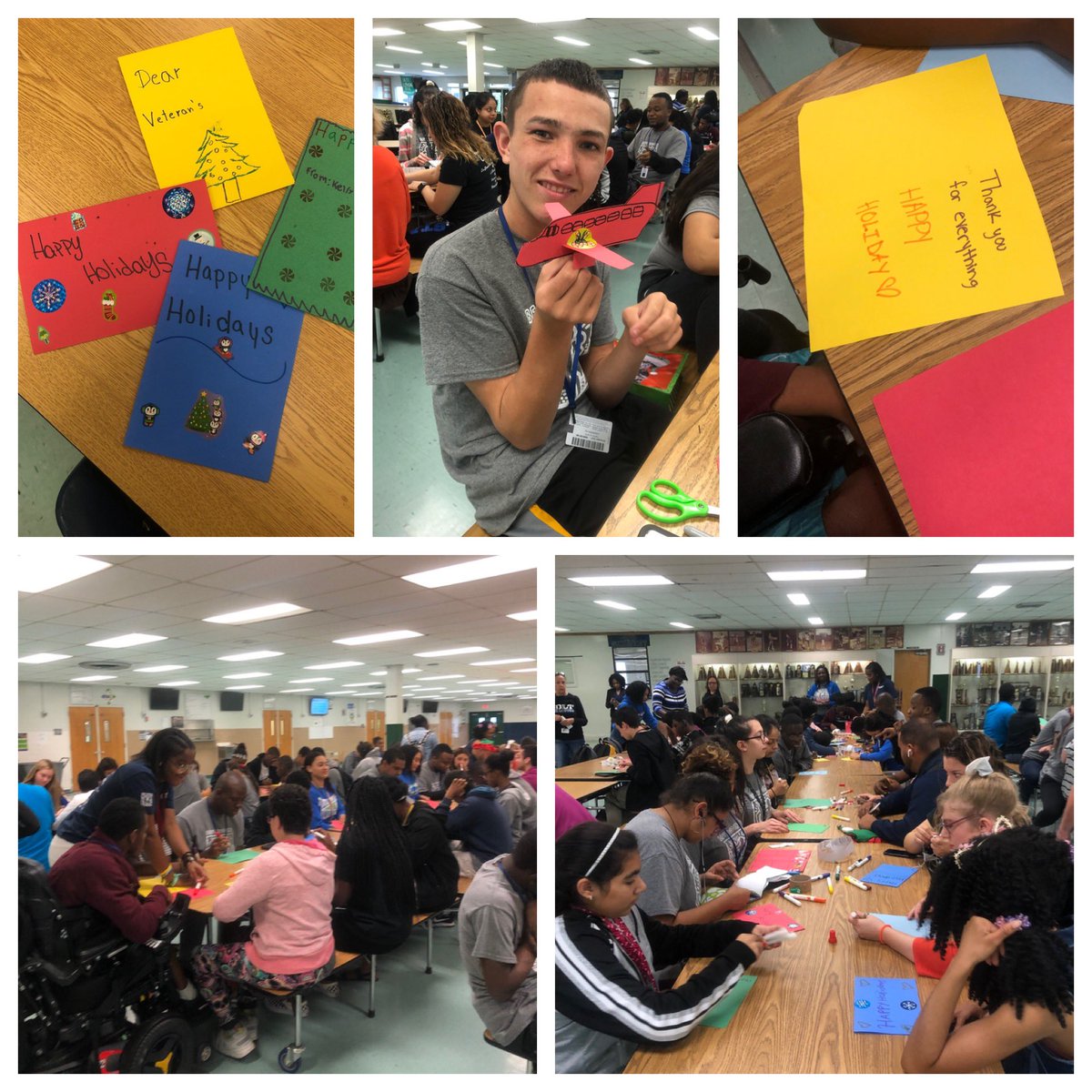 principalCSHS's tweet photo. Colts Best Buddies showed their holiday spirit  by creating over 120 holiday cards for veterans at a local nursing home! One Team, One Goal! We are...#ColtsUnited! @ColtConnection @BCPSChiefOSPA @Ramirez0505 https://t.co/GaPGHeS2EU
