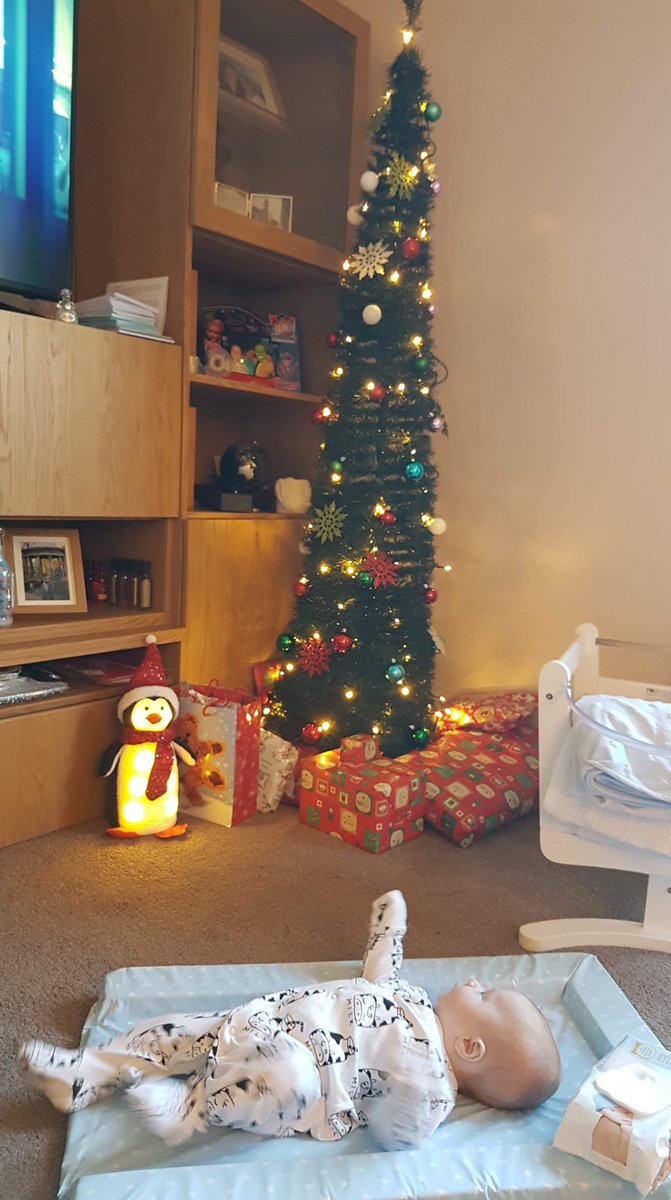 spacepeanut's tweet image. Our wee prince LOVES lights - he is LOVING the Xmas tree #babymacfly #babysfirstxmas #livingforlights